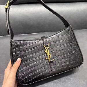 Authentic YSL crocodile-embossed HOBO underarm bag